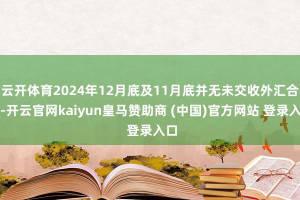 云开体育2024年12月底及11月底并无未交收外汇合约-开云官网kaiyun皇马赞助商 (中国)官方网站 登录入口