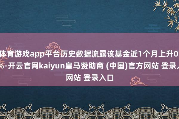 体育游戏app平台历史数据流露该基金近1个月上升0.96%-开云官网kaiyun皇马赞助商 (中国)官方网站 登录入口