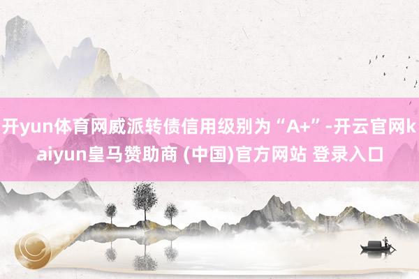 开yun体育网威派转债信用级别为“A+”-开云官网kaiyun皇马赞助商 (中国)官方网站 登录入口