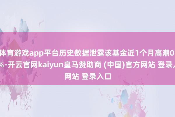 体育游戏app平台历史数据泄露该基金近1个月高潮0.58%-开云官网kaiyun皇马赞助商 (中国)官方网站 登录入口