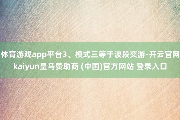 体育游戏app平台3、模式三等于波段交游-开云官网kaiyun皇马赞助商 (中国)官方网站 登录入口