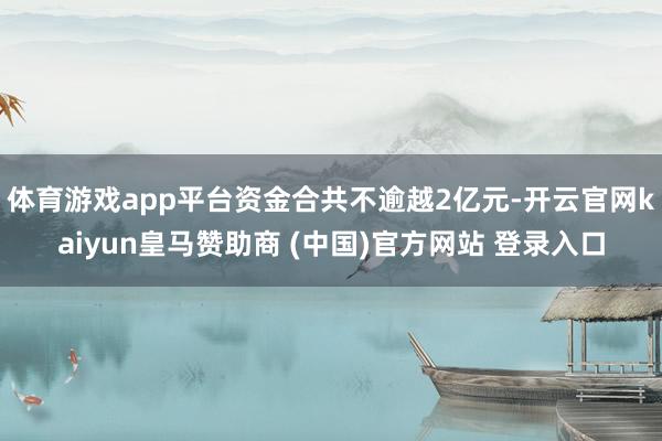 体育游戏app平台资金合共不逾越2亿元-开云官网kaiyun皇马赞助商 (中国)官方网站 登录入口